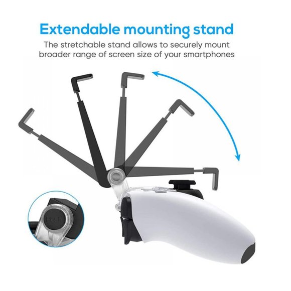 PS5 Controller Phone Holder Adjustable Mobile Phone Gaming Clip Mount Stand - Picture 4 of 6